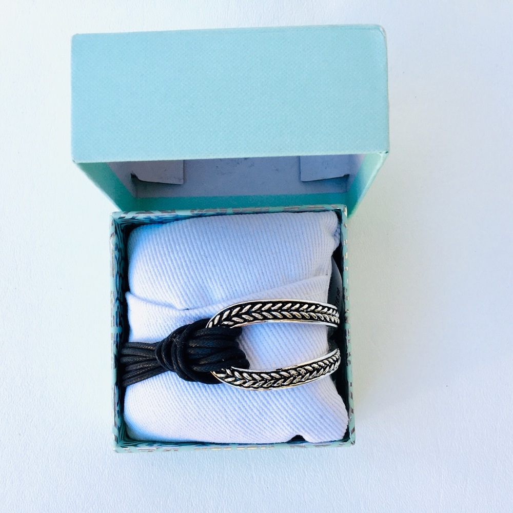 Scroll & Vine Silver & Leather Knotted Bracelet